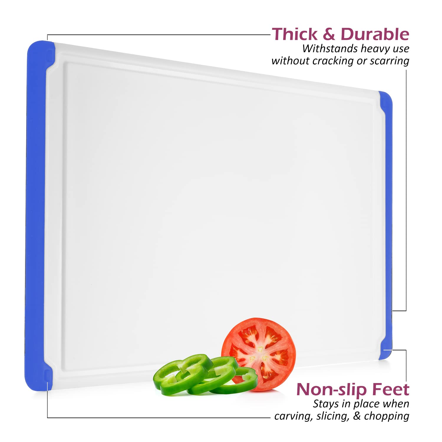 Belwares thick plastic provides a durable cutting surface.