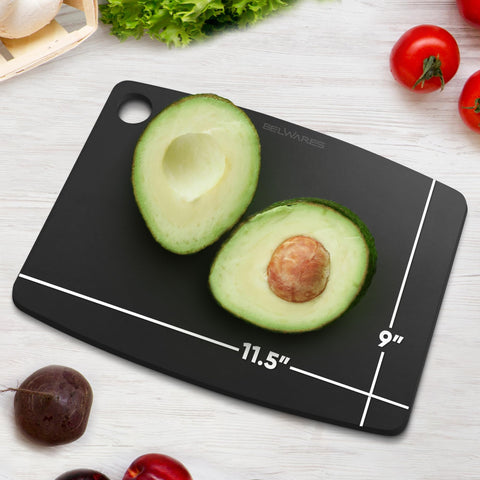 Belwares wooden cutting board slate-black-finish, durable surface for daily chopping.