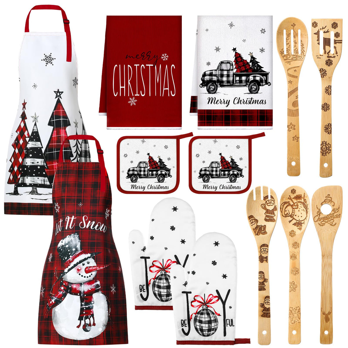 Bencailor wooden spoons from the Christmas kitchen set for durable cooking.