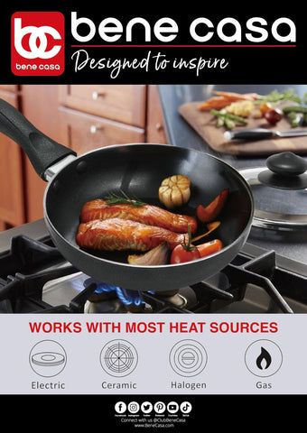Bene Casa 6-inch frying pan glass lid closeup showing visibility and steam control