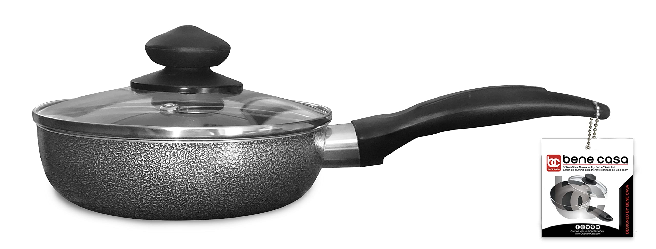 Bene Casa 6-inch frying pan on stove ready for quick weeknight cooking