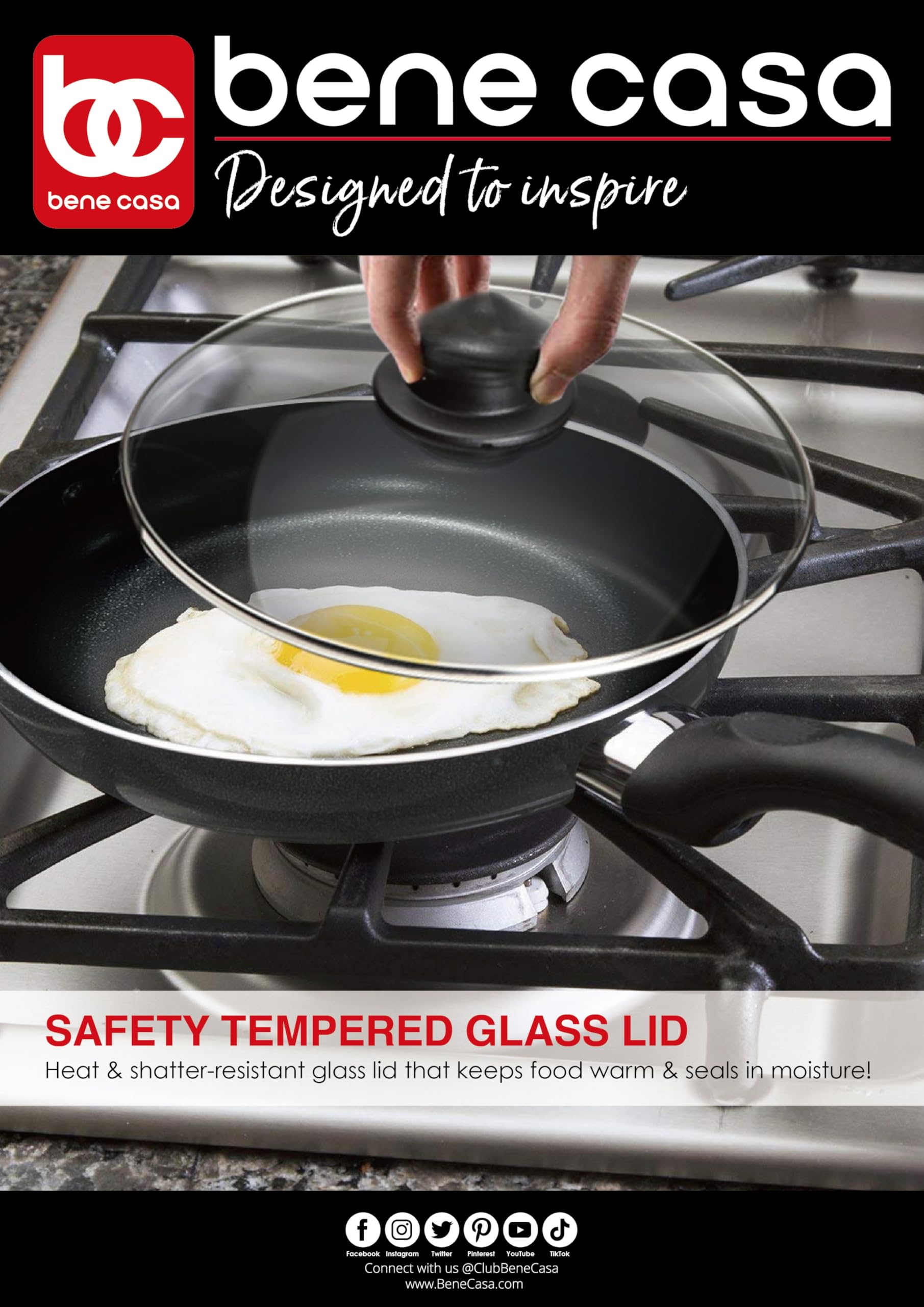 Bene Casa 6-inch frying pan sturdy handle for a safe, comfortable grip