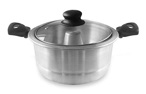 Bene Casa aluminum inner pot delivers even heat for smooth flans.