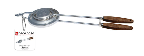 Bene Casa Flying Saucer Sandwich Press in backyard bonfire setup, portable outdoor cooking.
