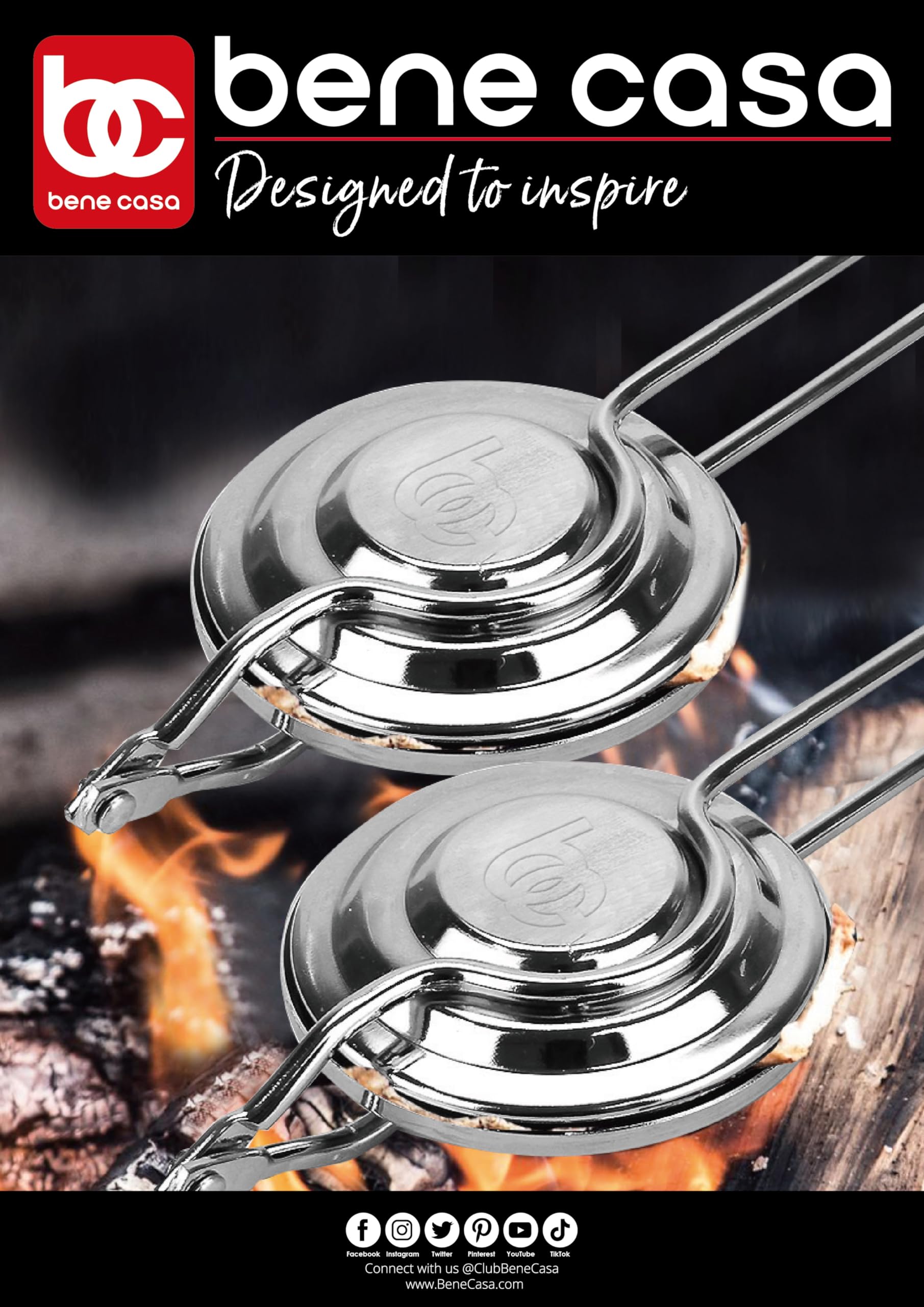 Bene Casa Flying Saucer Sandwich Press toasting sandwiches for outdoor meals.