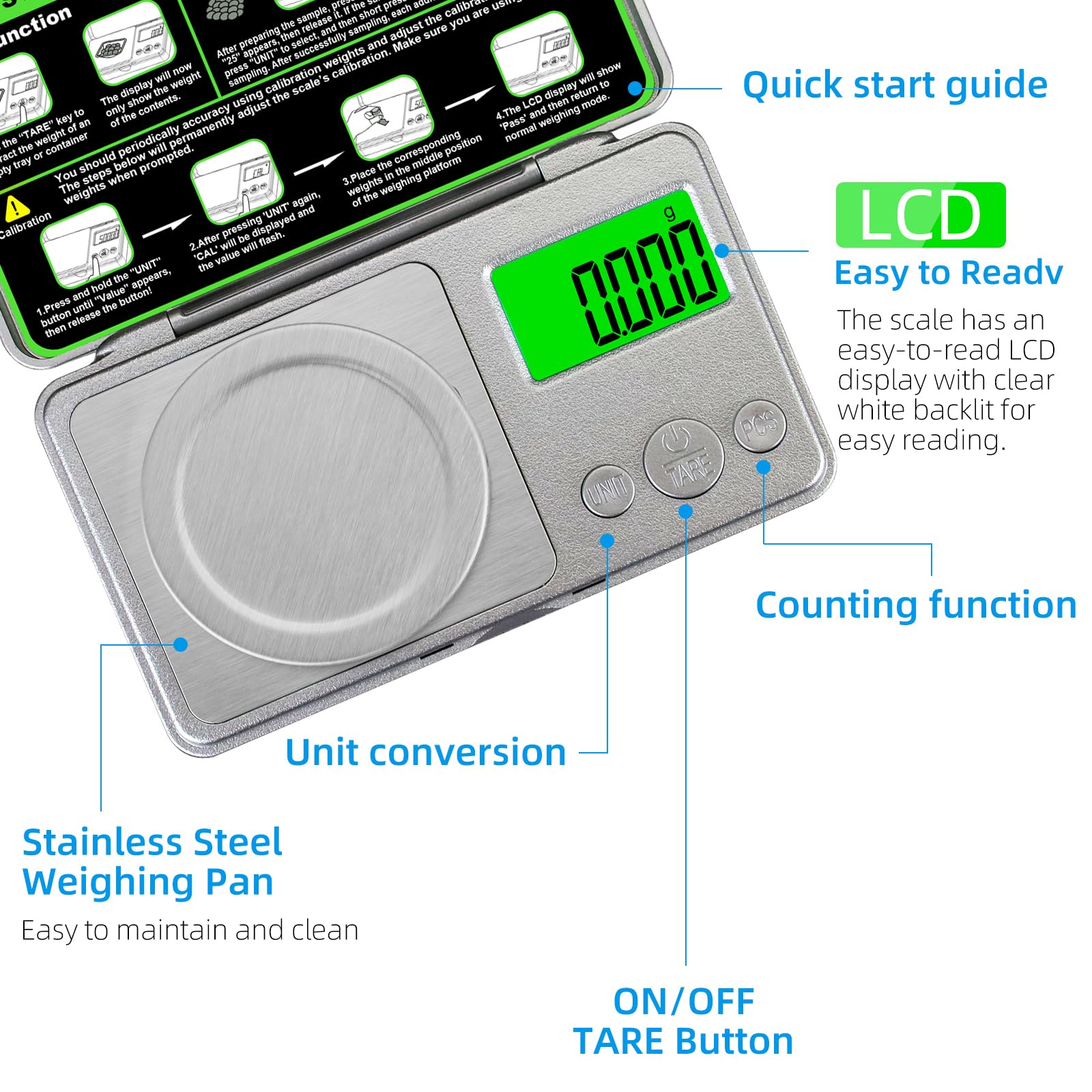 Benechef mg scale offers multiple units and quick tare for versatility.