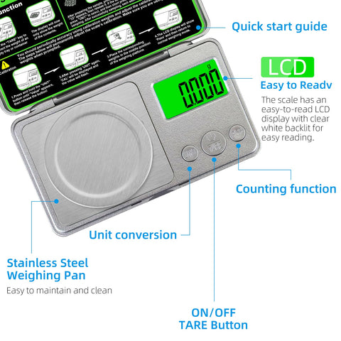Benechef mg scale offers multiple units and quick tare for versatility.