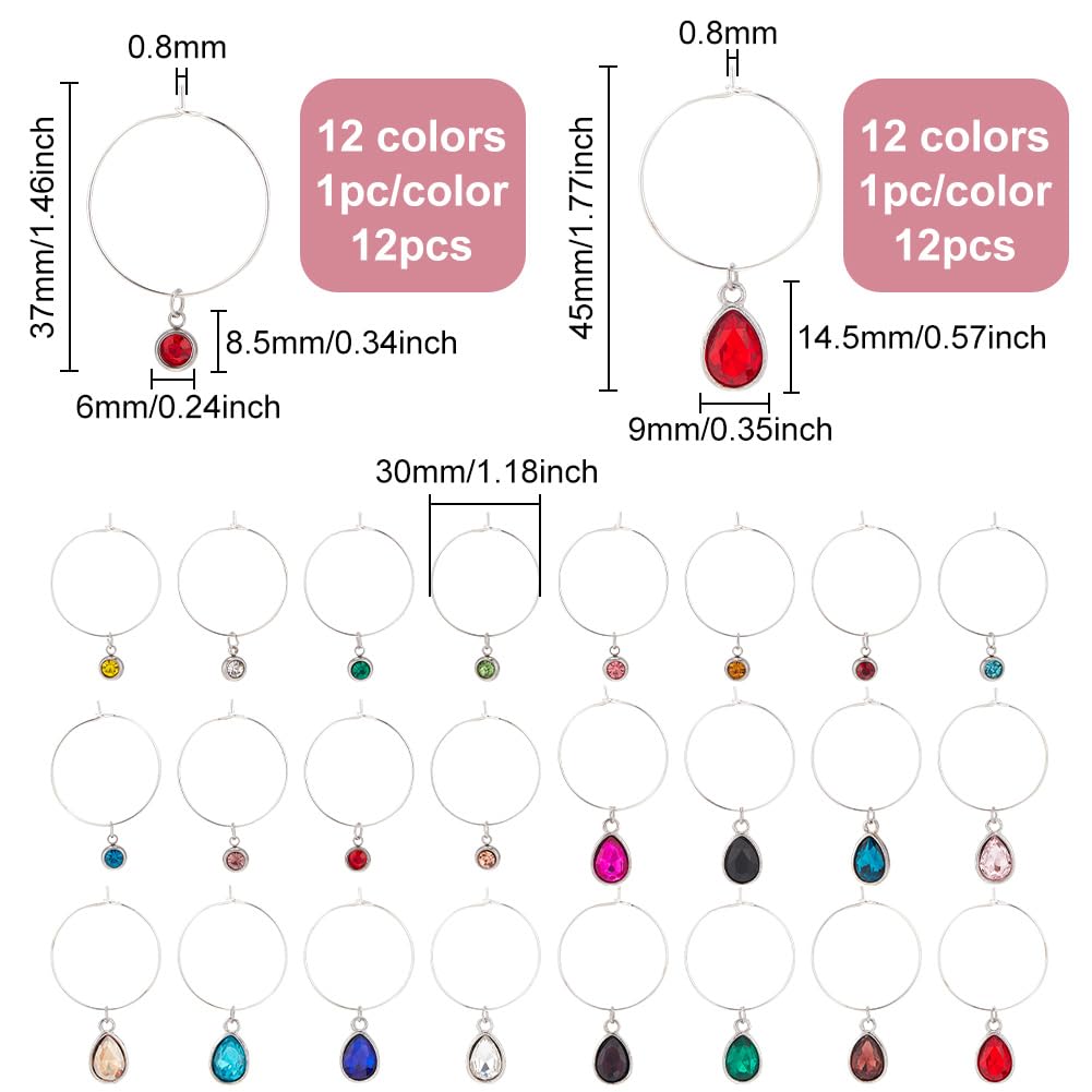 BENECREAT flat round rhinestone marker keeps glasses distinct at weddings.