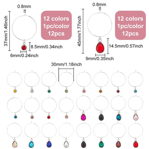 BENECREAT flat round rhinestone marker keeps glasses distinct at weddings.