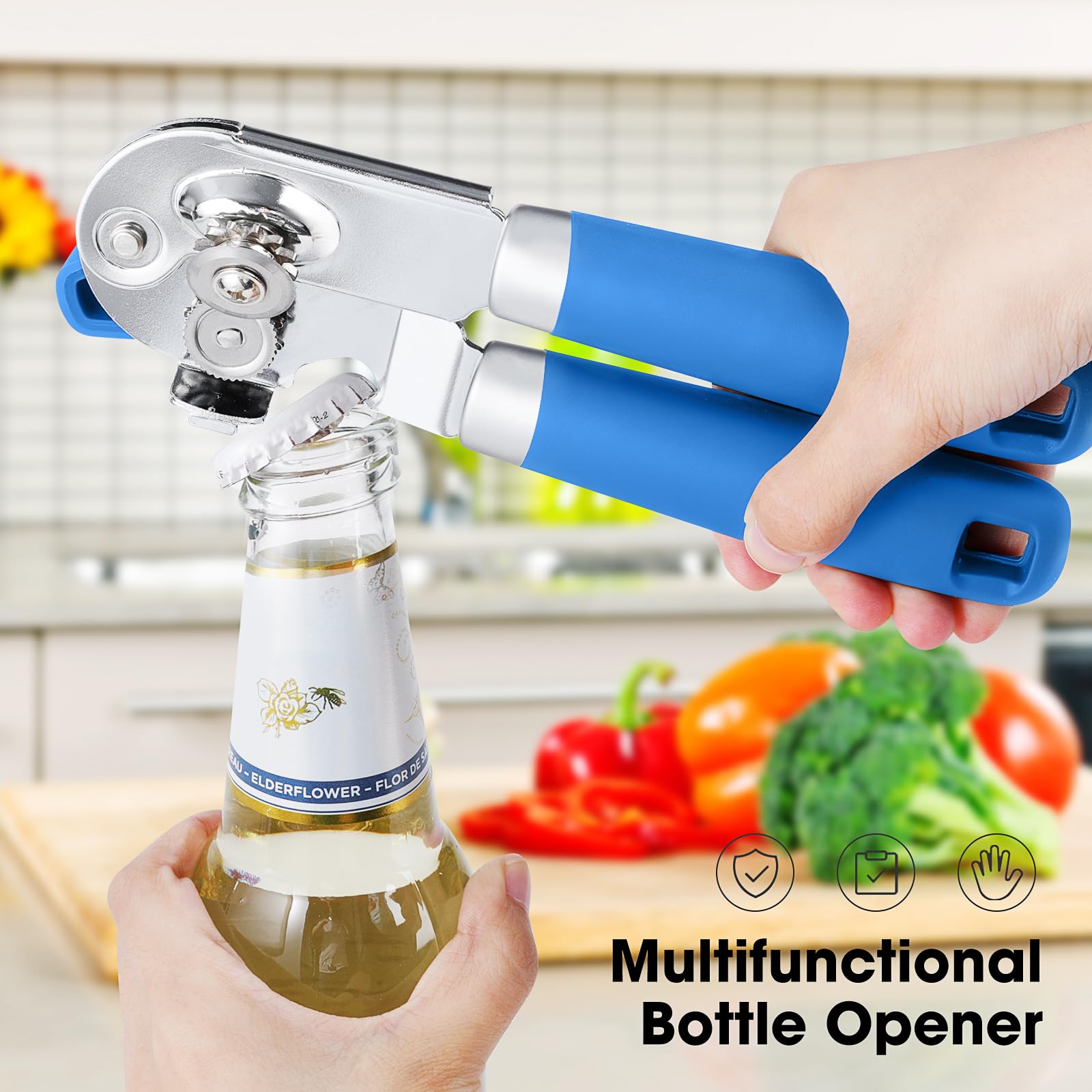 Beneno all-in-one opener includes a convenient bottle opener