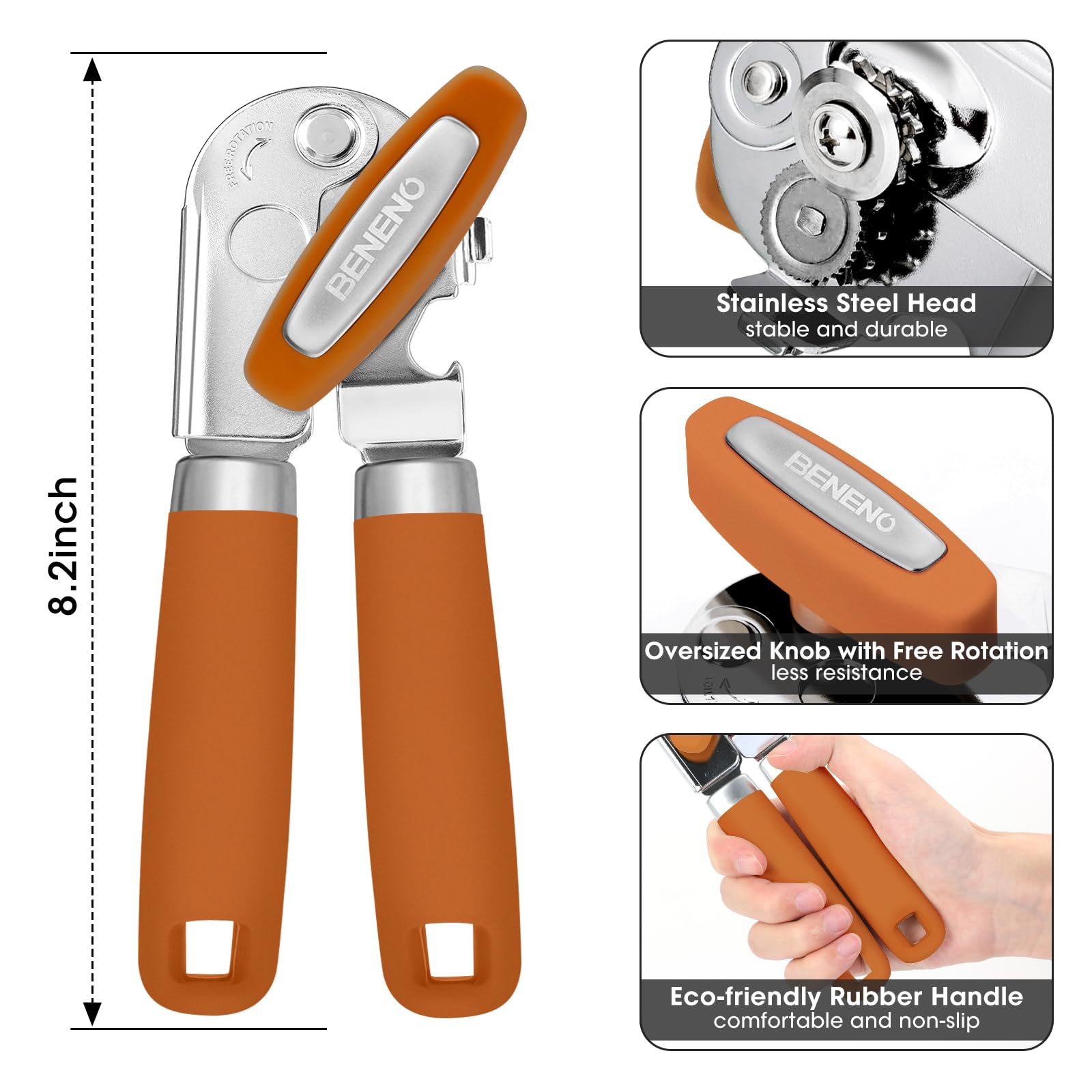 Beneno can opener soft grip handle for comfortable operation