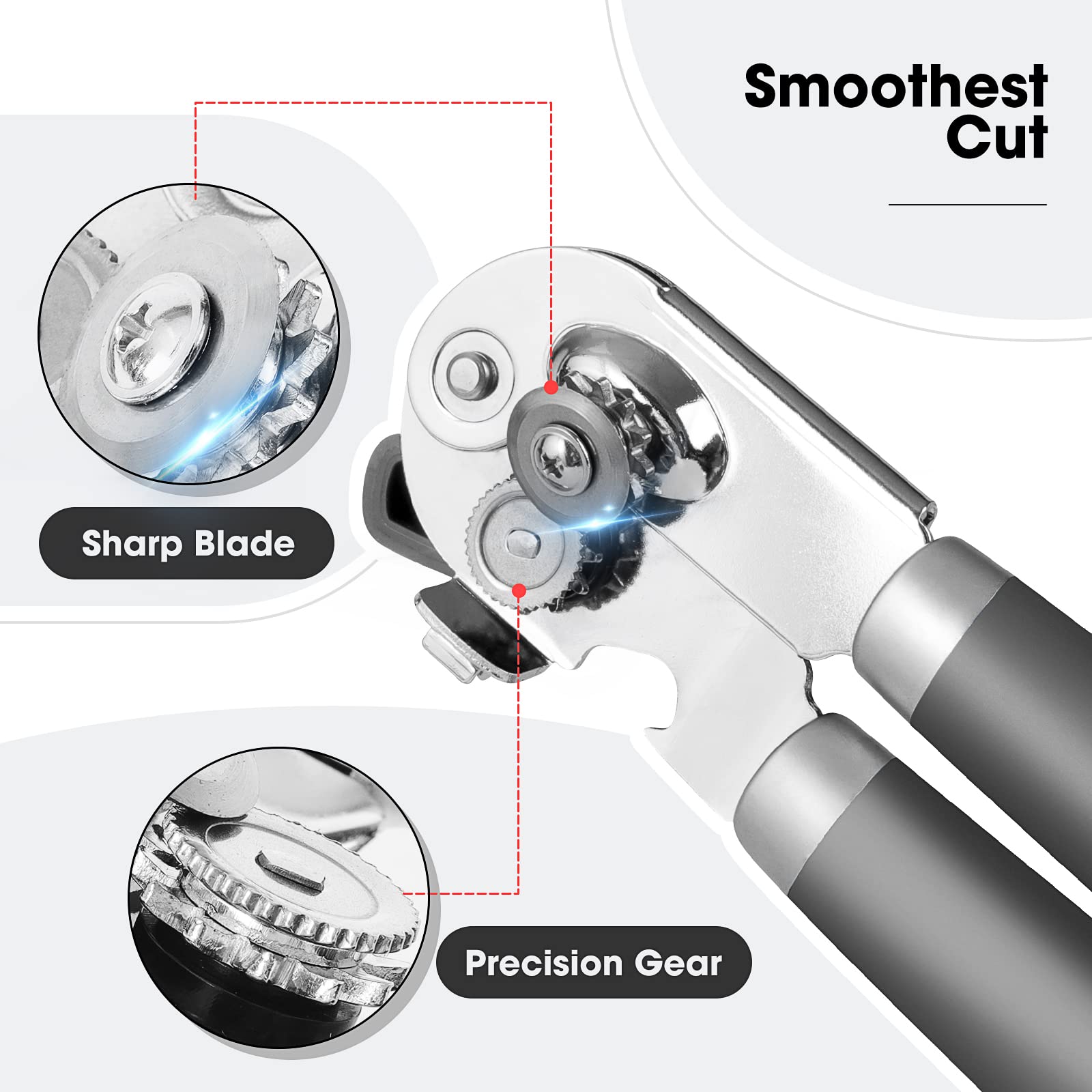 Beneno heavy-duty can opener with 360-degree rotation for easy turning