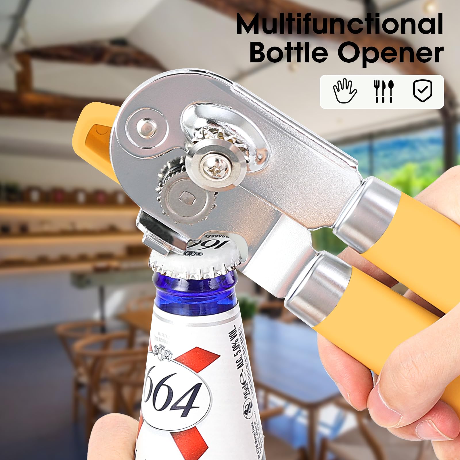 Beneno integrated bottle opener adds convenient beverage access.