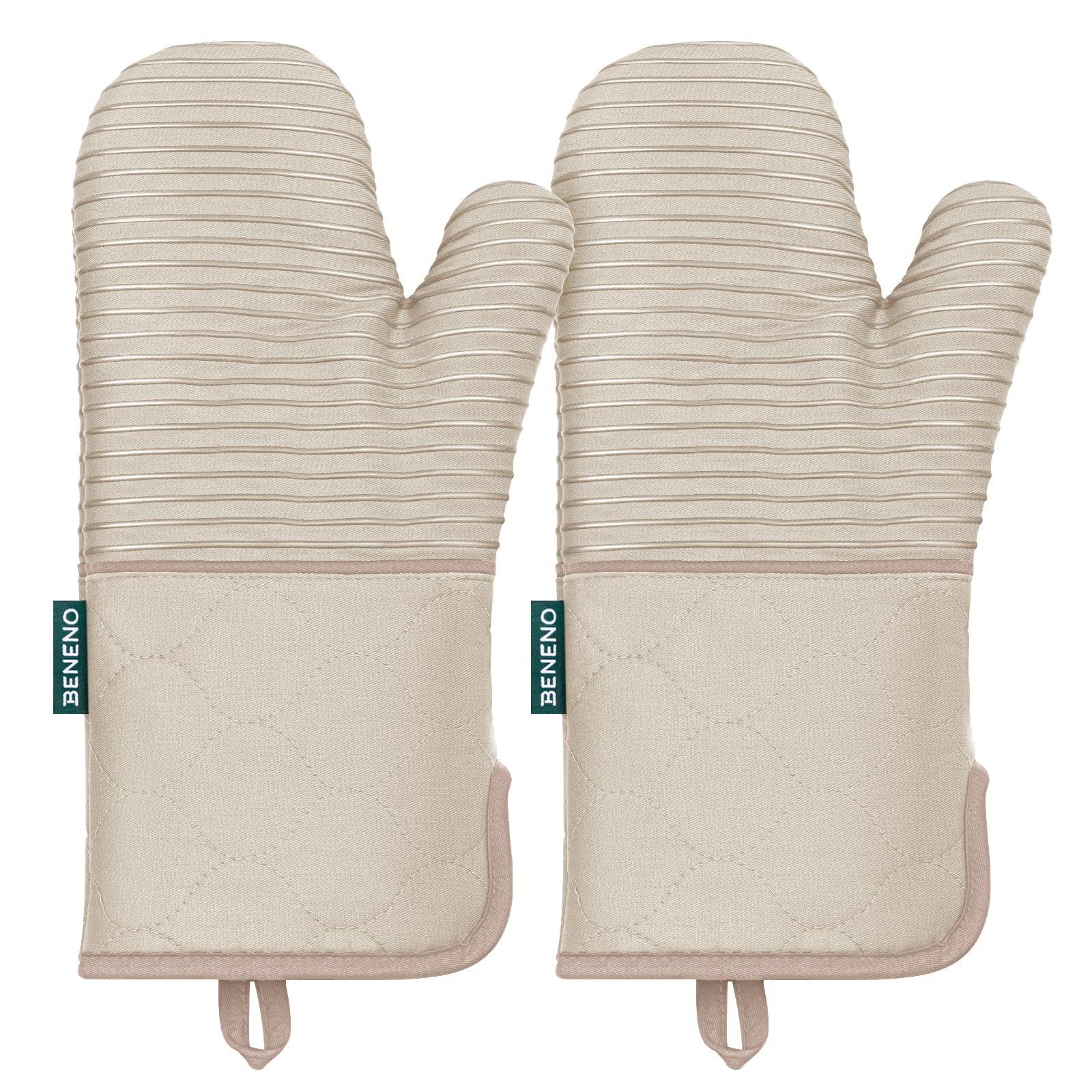 Beneno oven mitts provide safe grip for baking, roasting, and grilling.