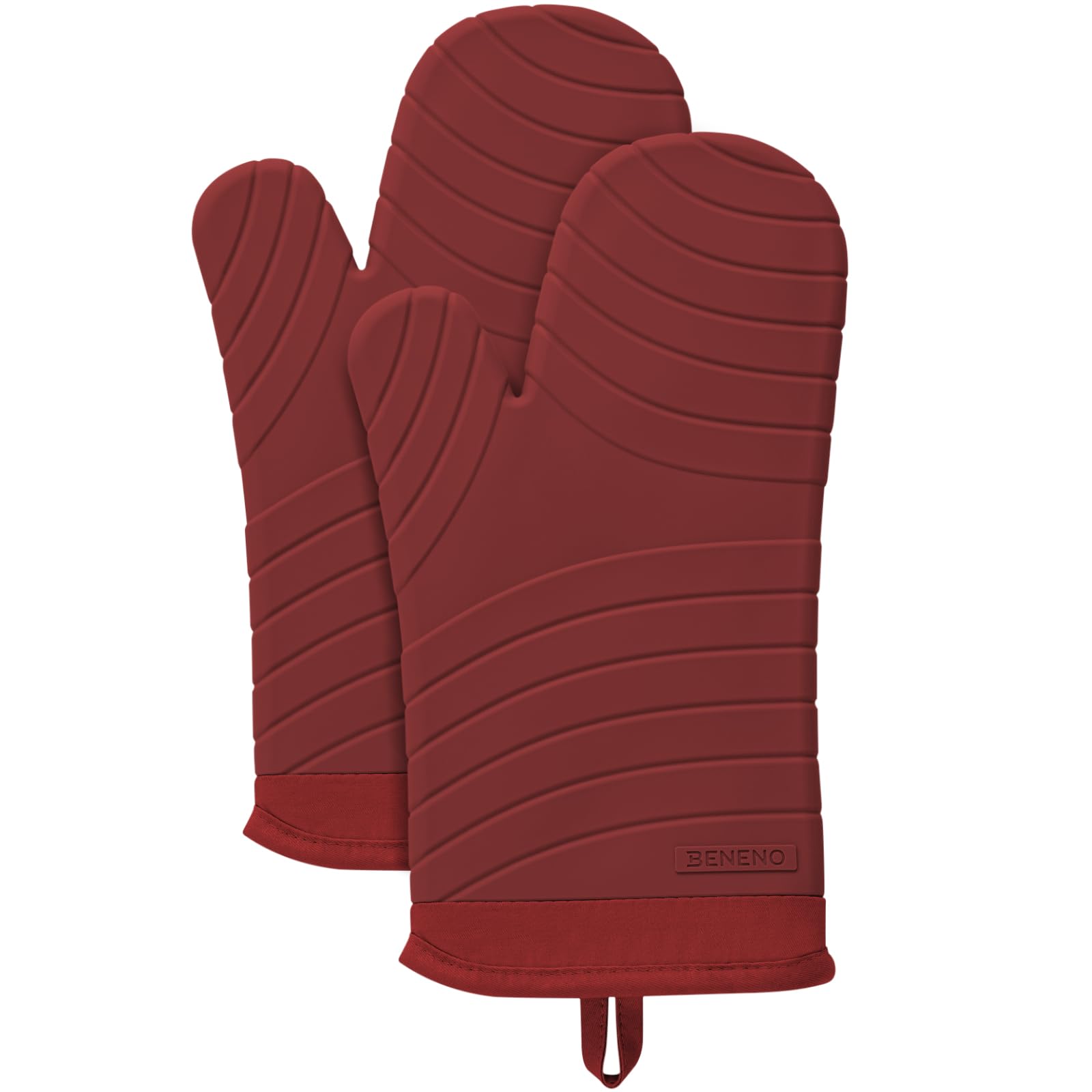 Beneno heat protection up to 500°F red with durable silicone for safe handling.