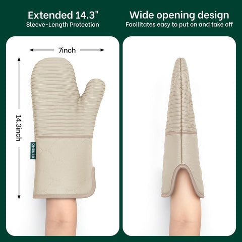 Beneno oven mitts are machine washable for easy care.