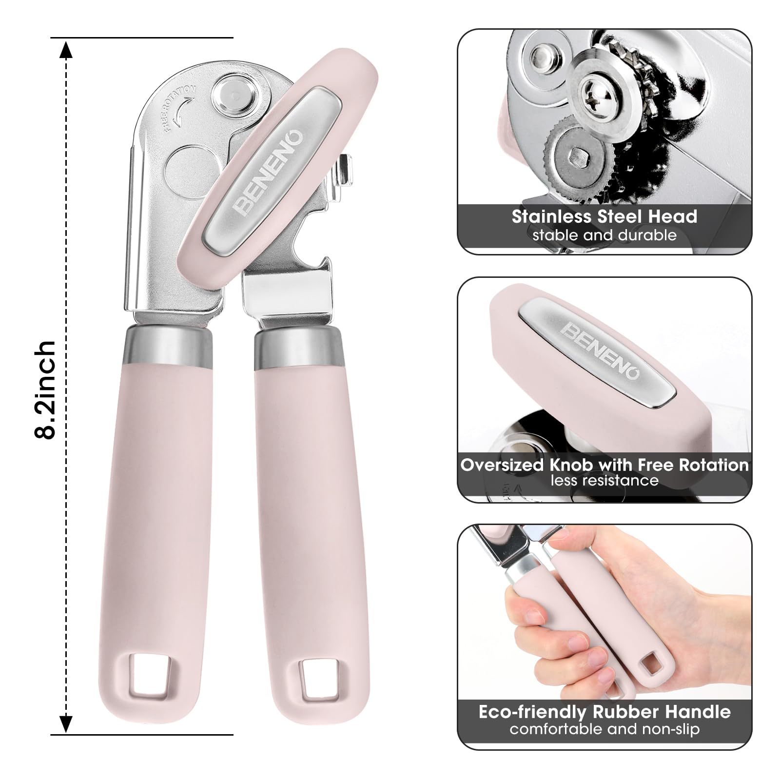 Beneno soft grip handle and large knob reduce hand fatigue during use.