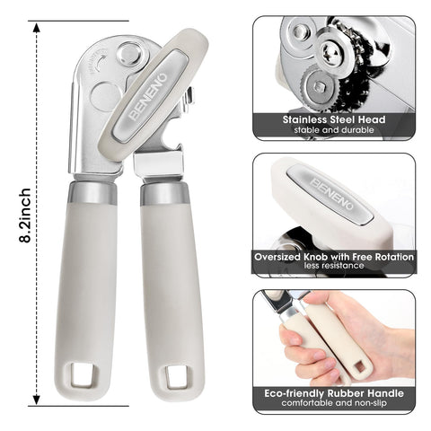 Beneno soft grip handle for comfortable, slip-free turning even with oily hands.