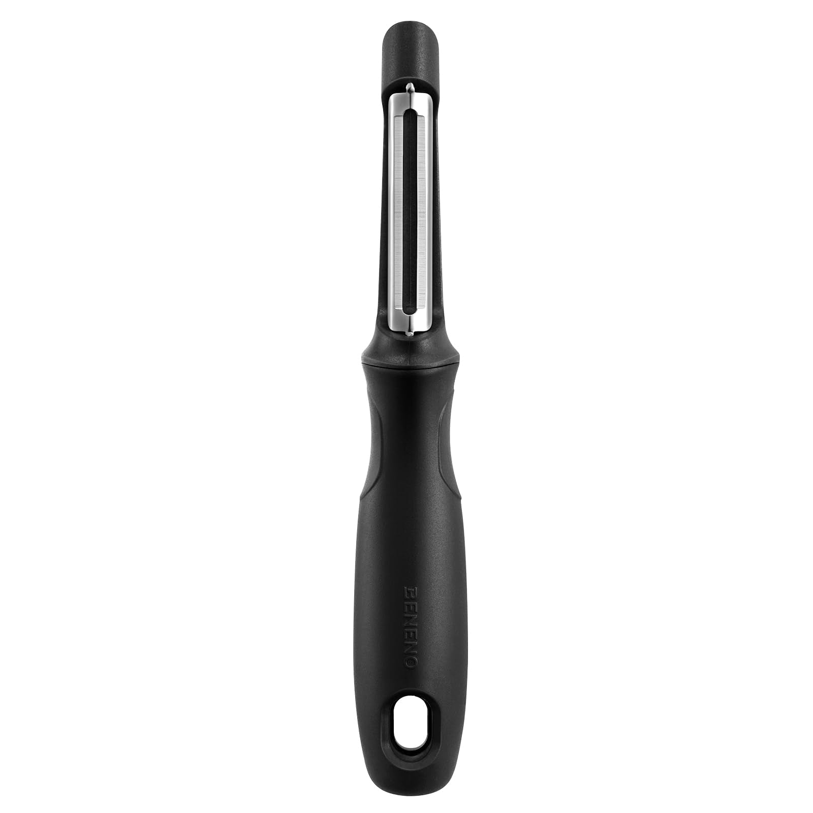 Beneno Swivel Peeler black-model showcases versatile kitchen utility