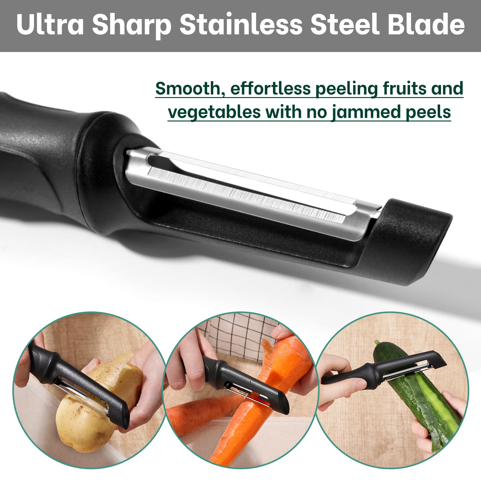 Beneno Swivel Peeler eye remover tip targets potato eyes quickly