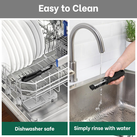 Beneno Swivel Peeler hanging-hook facilitates easy storage in the kitchen