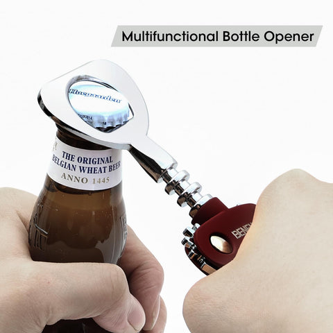 Beneno wine opener built-in bottle opener enables quick caps on beer bottles