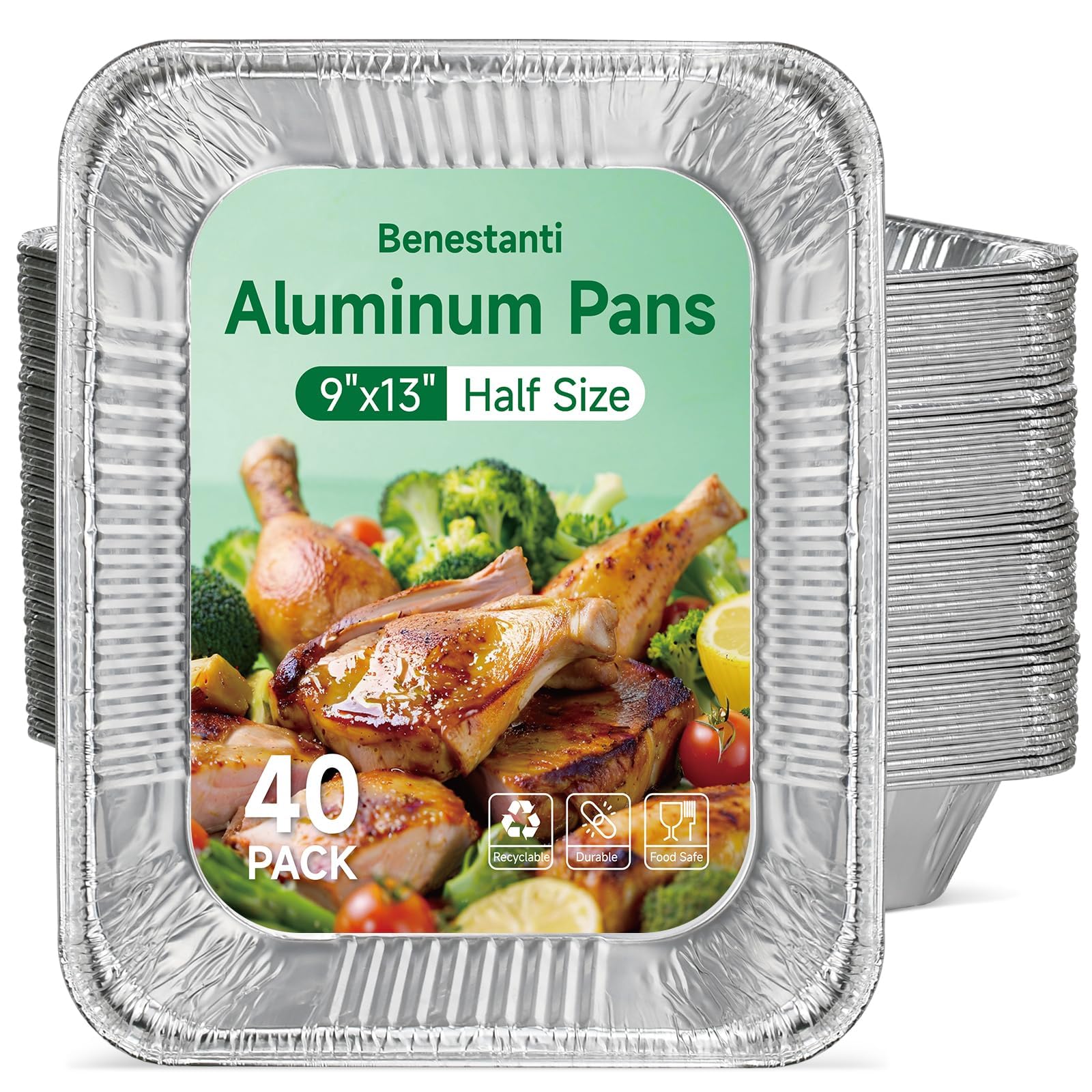 Benestanti 9x13 inch aluminum pan for sturdy bakeware and reliable cooking