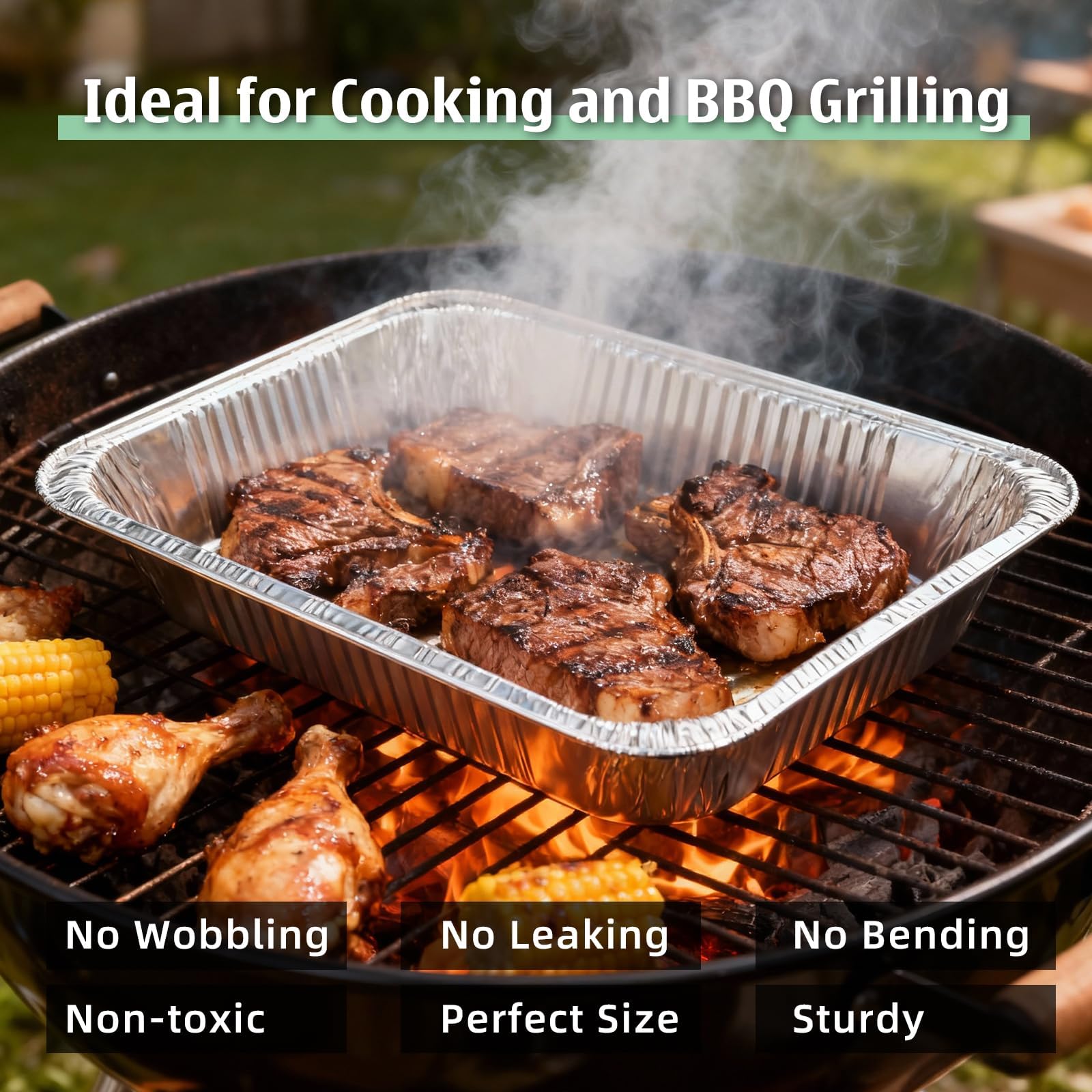 Benestanti oven- and freezer-safe aluminum pan for meal prep