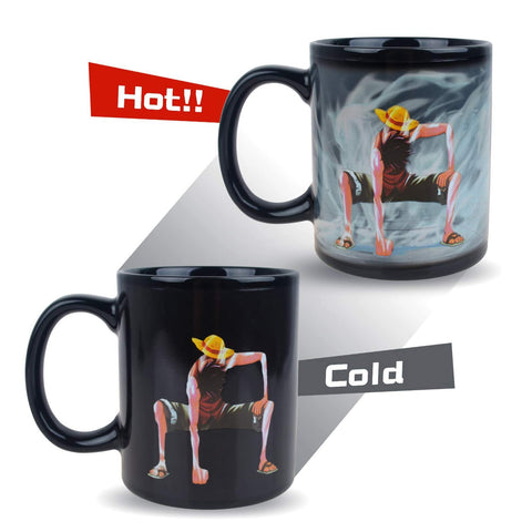 BeneU mug side detail highlights reactive art as temperatures rise for tea.