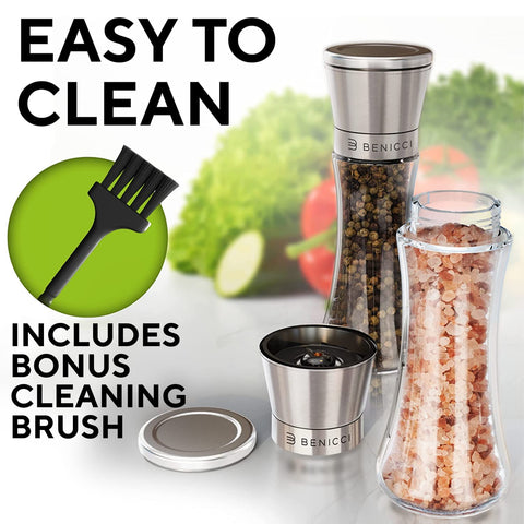 Cleaning brush included to keep grinders tidy after use.
