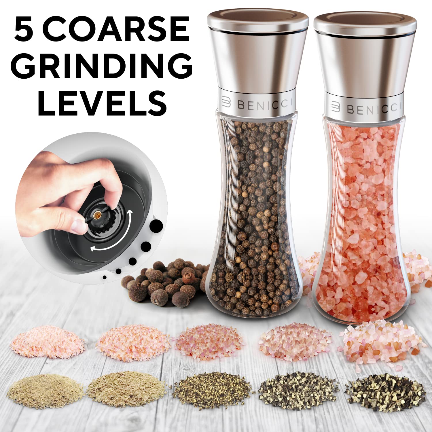Removable caps and silicone funnel enable mess-free refills.