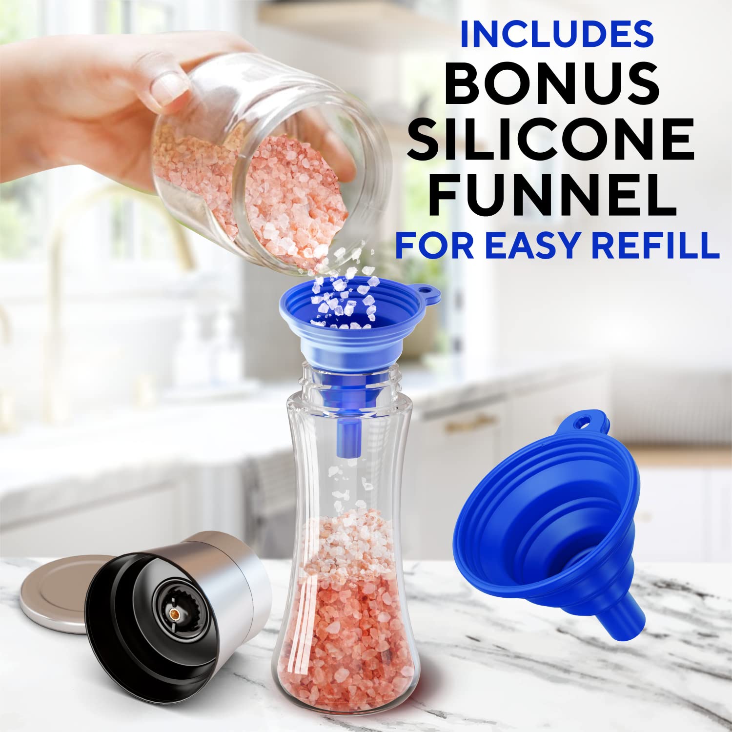 Sleek Benicci design complements modern kitchen decor.