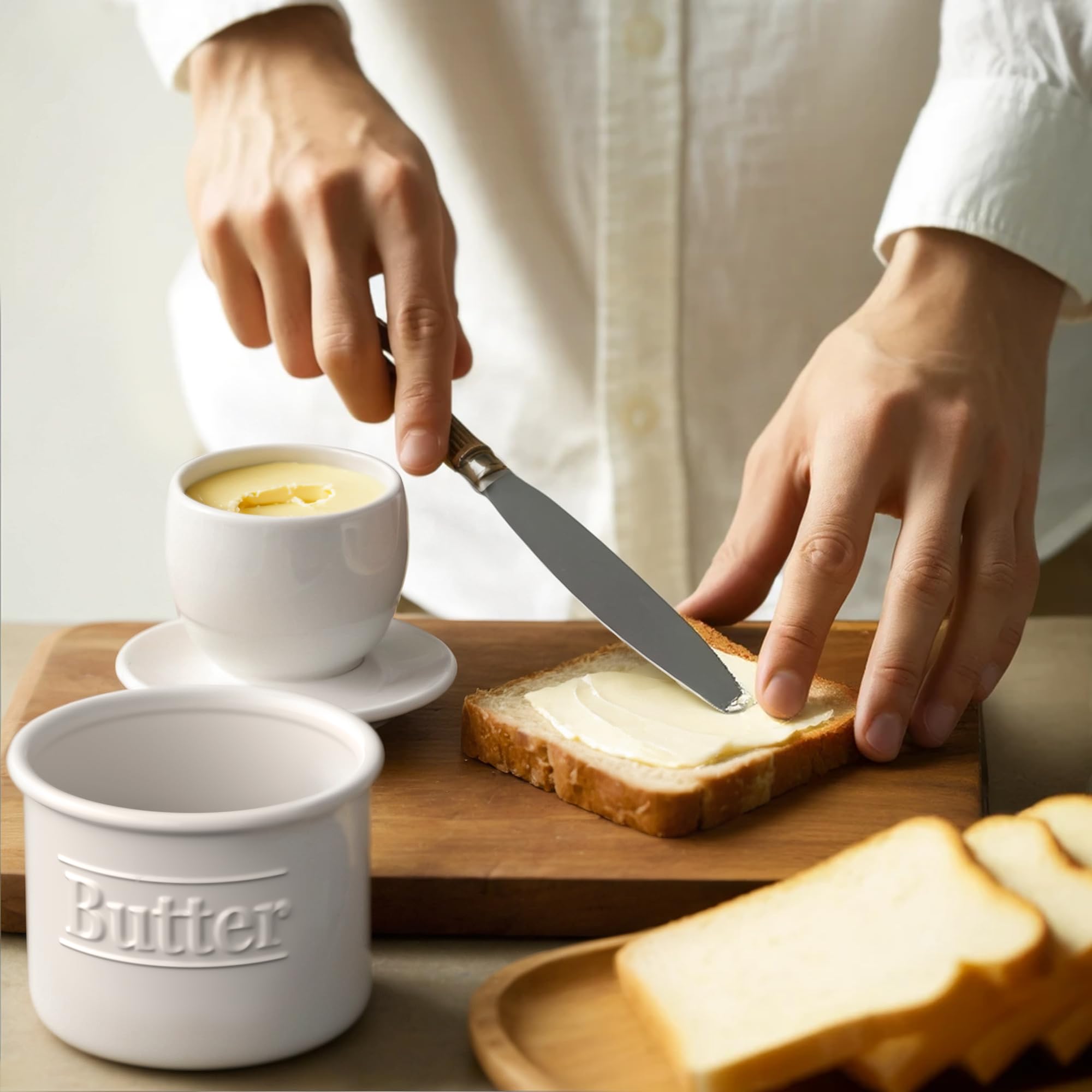 Benicci butter crock displays 4.4 oz capacity for daily use