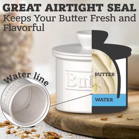 Benicci premium butter crock is dishwasher safe for simple cleaning