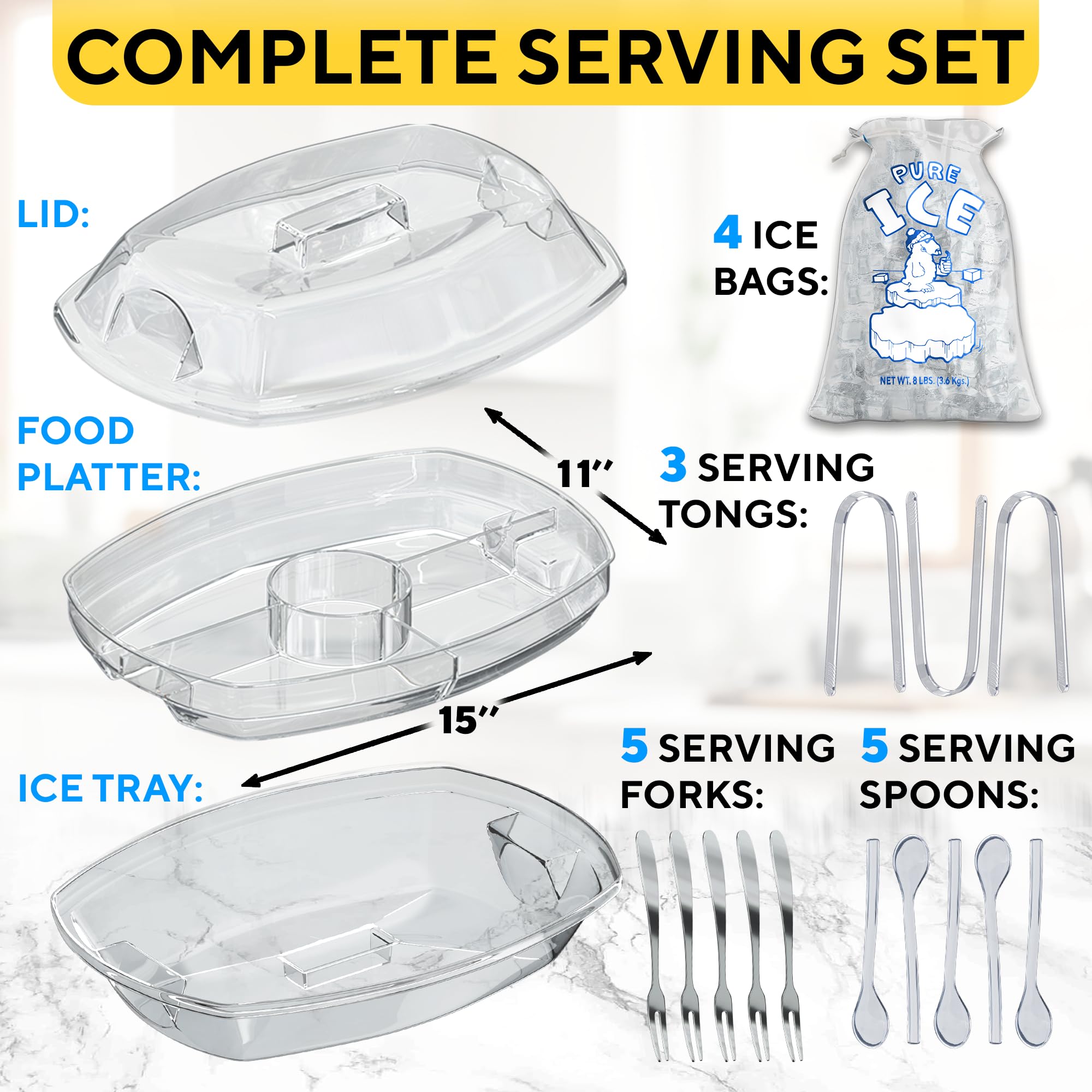 Benicci removable 3-tier tray offers versatile serving options for appetizers, fruit, and more.