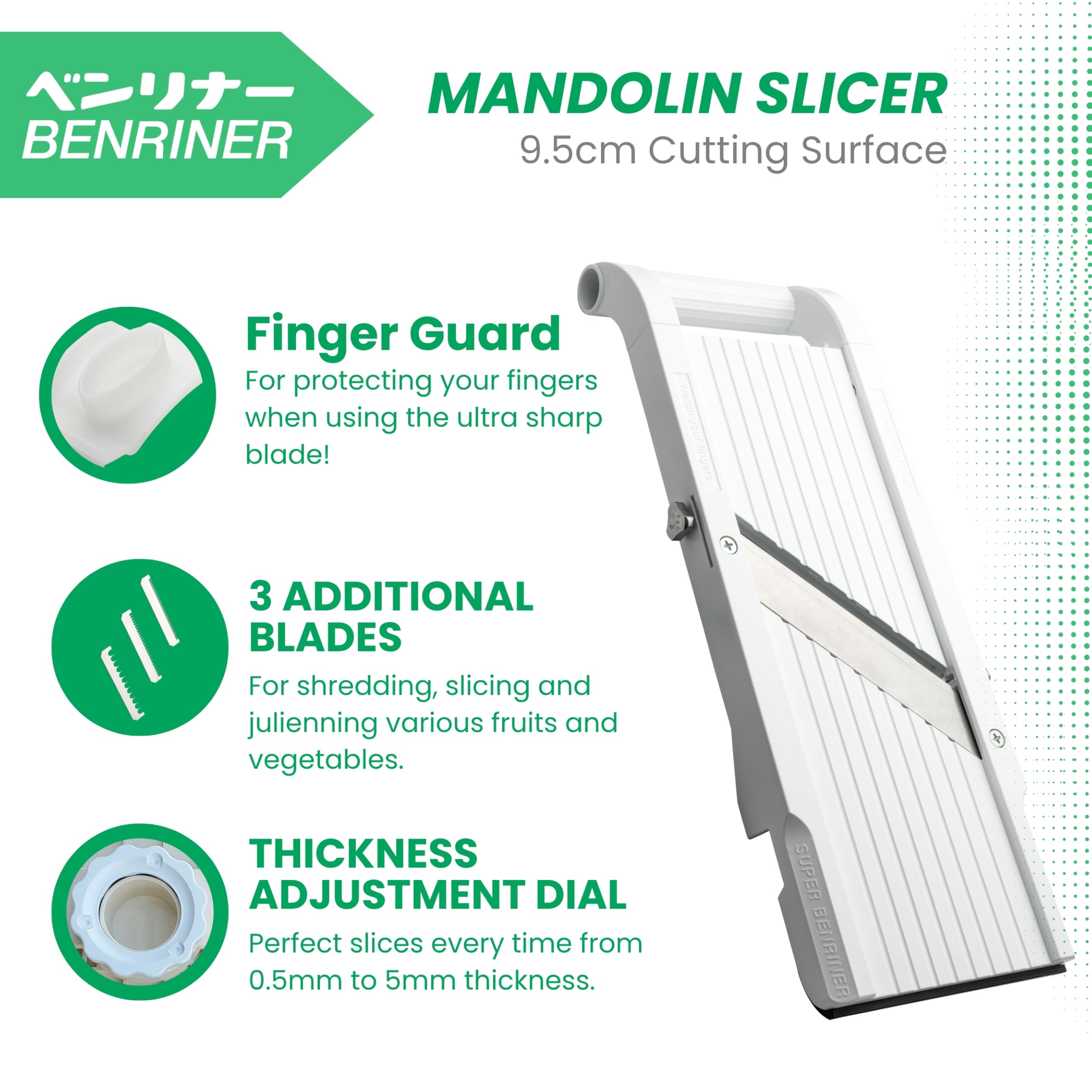 Easy blade replacement preserves slicer accuracy and efficiency.