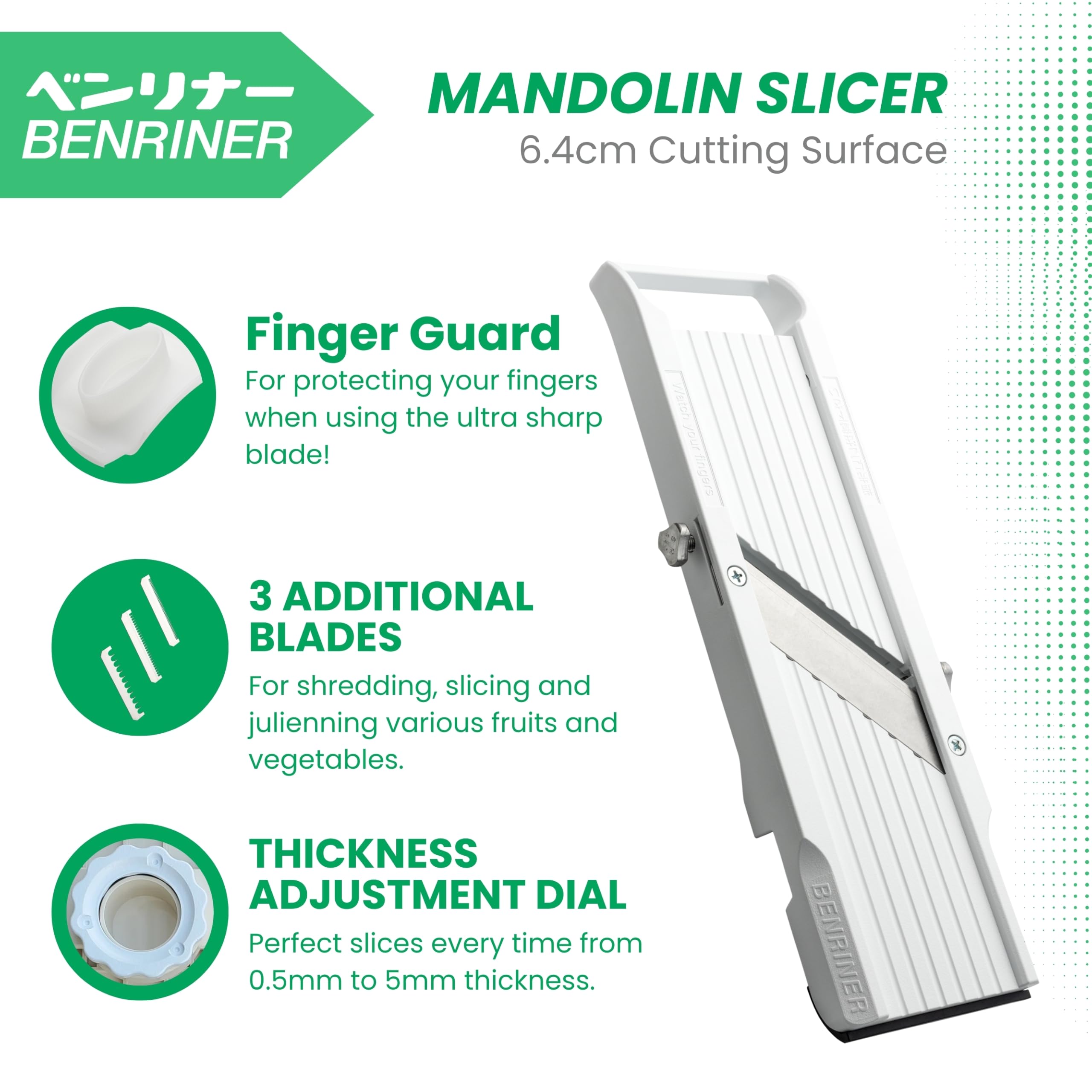 Benriner bowls-hook captures slices for easy transfer
