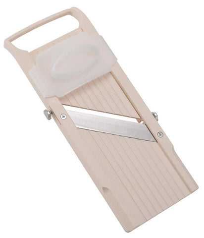 Benriner almond slicer front view highlighting compact, lightweight design