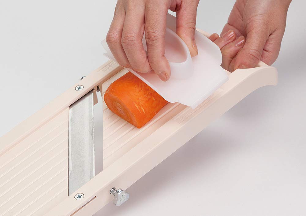 Benriner slicer with julienne option creates even matchsticks
