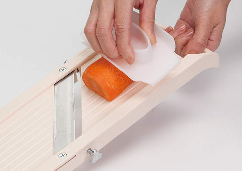 Benriner slicer with julienne option creates even matchsticks