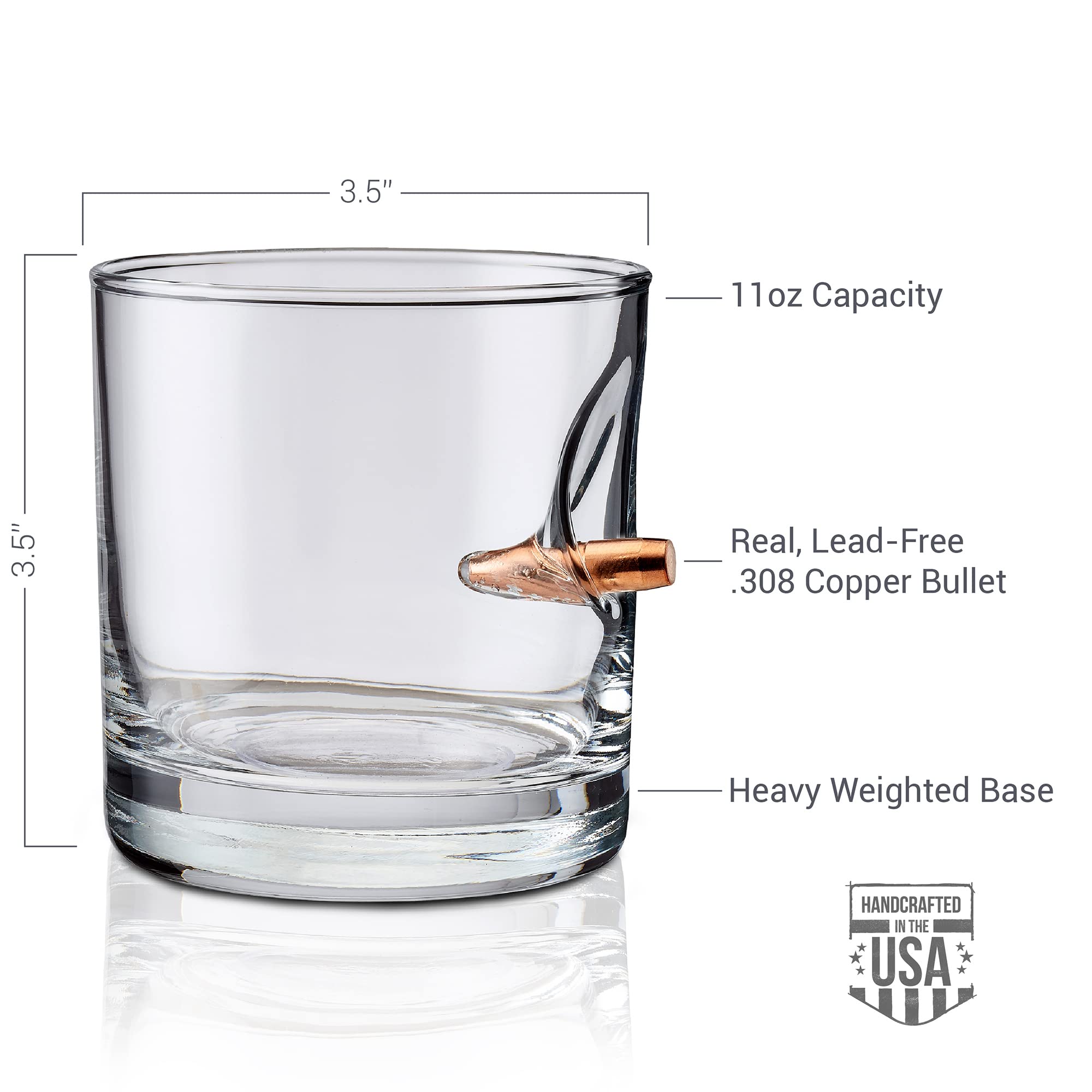BenShot rocks glass 11oz pour ideal for sipping and toasts.