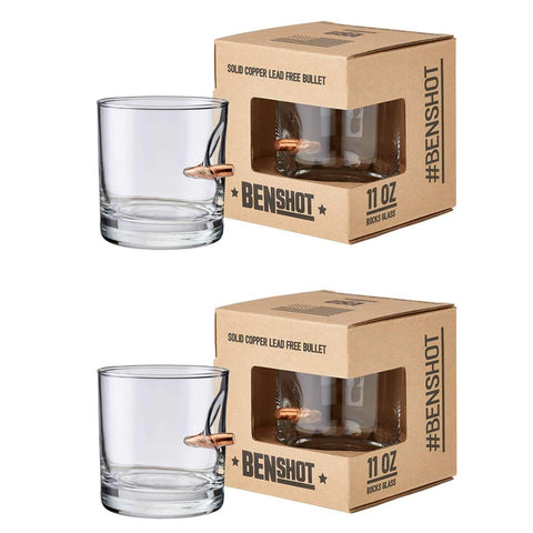 BenShot rocks glass with real .308 bullet encased for a bold, conversation-starting centerpiece.