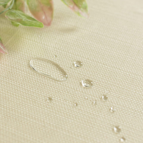 Benson Mills clear vinyl table cover shows wood surface protected while remaining visible
