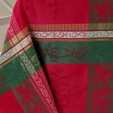 Benson Mills jacquard close-up reveals intricate plaid weave and texture.