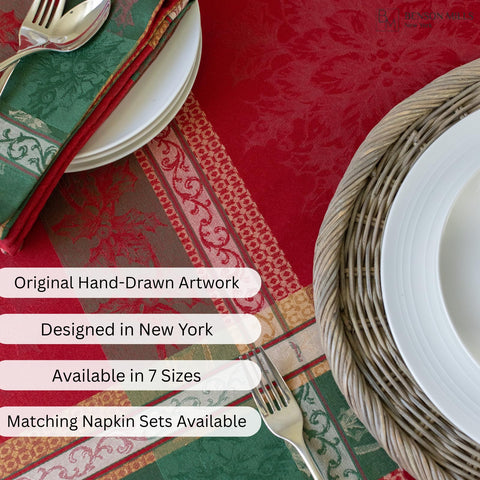 Winter entertaining with Benson Mills plaid tablecloth for seasonal style.