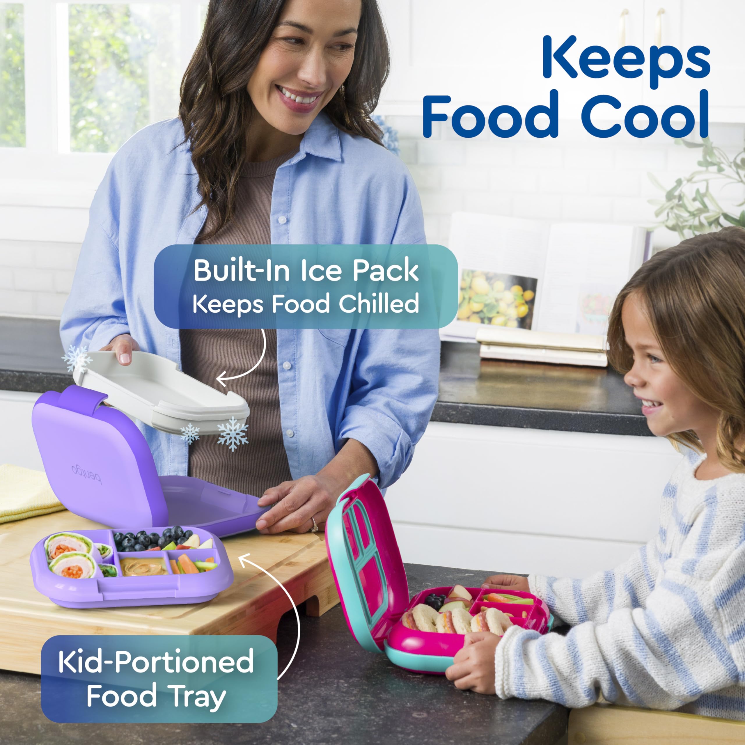 Bentgo Chill Kids leak-proof latch prevents spills during the day
