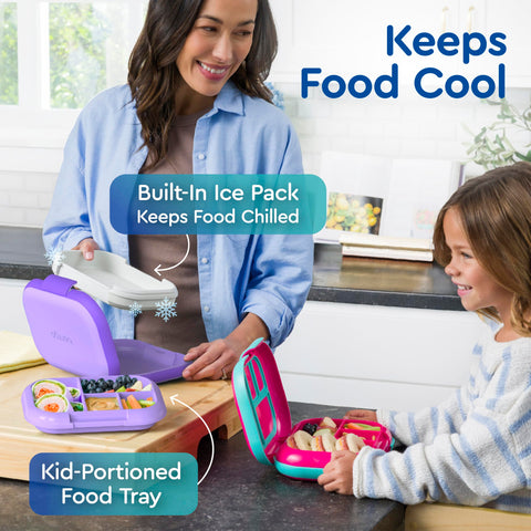 Bentgo Chill Kids leak-proof latch prevents spills during the day