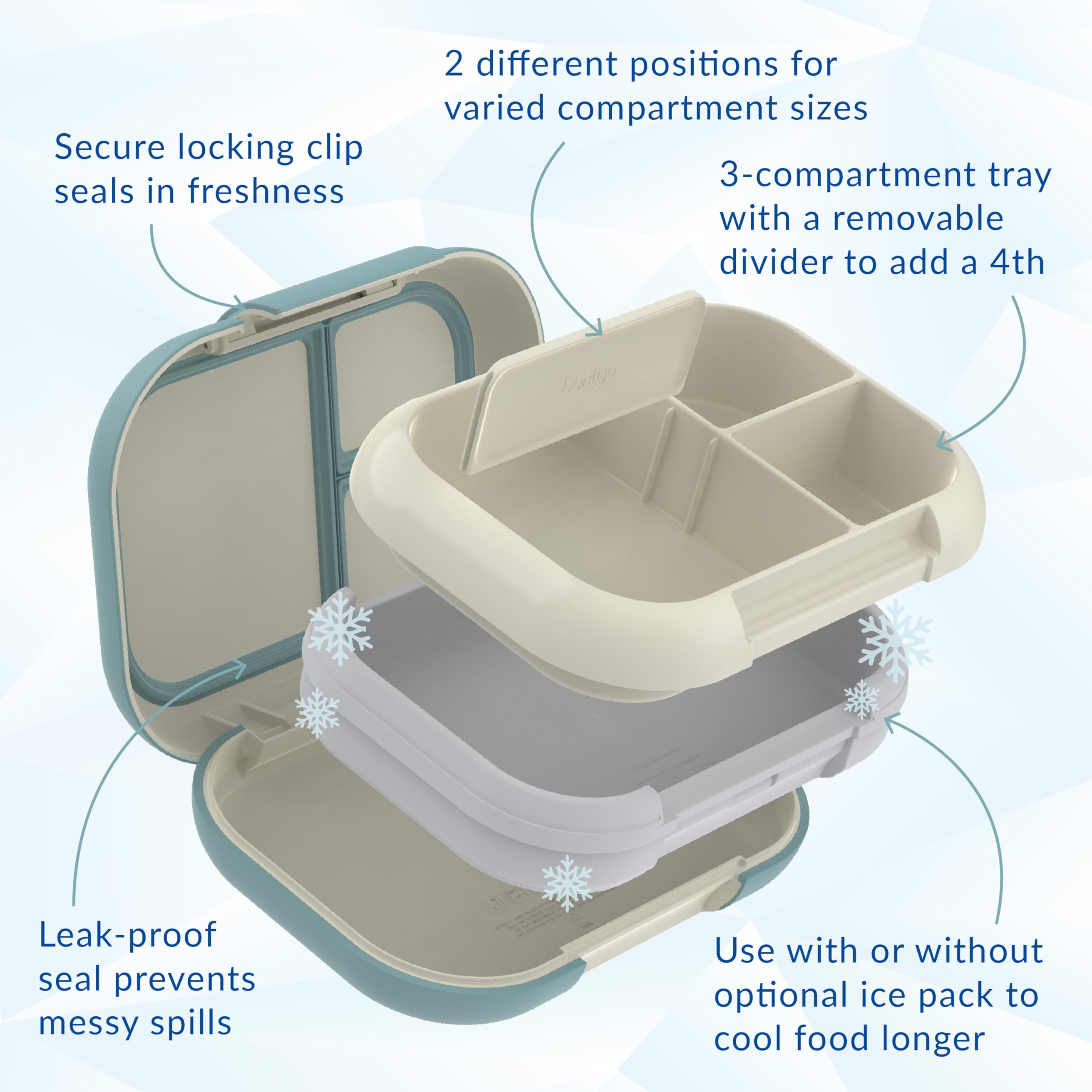 Bentgo Chill Max three- or four-compartment layout for portion control.