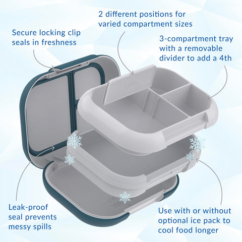 Bentgo Chill Max ice pack beneath tray for hours of cold meals