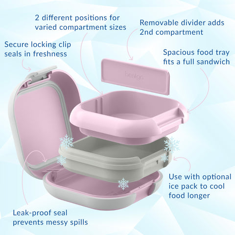 Bentgo Chill Mini 2.7-cup capacity suitable for snacks or a sandwich
